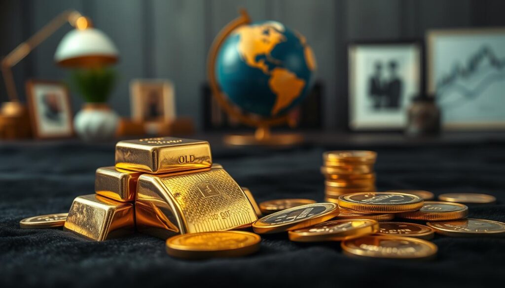 fysisk guld barrer mønter